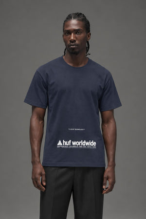 AI model photo - HUF Taking Control Short Sleeve Tee French Navy TS01178