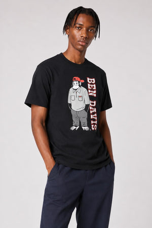 AI model photo - Ben Davis Funky Monkey T-Shirt Black 9051