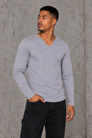 AI model photo - Tom Tailor Mens Melange T-Shirt Grey T2607 103230501