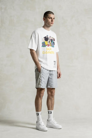 AI model photo - Von Dutch Mens Popeye Sea Cleaners Organic Cotton T-Shirt Off White TM143V