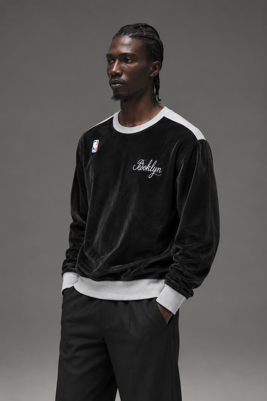 AI model photo - Post Game Brooklyn Full Sub Crew Tee PG2006 Black