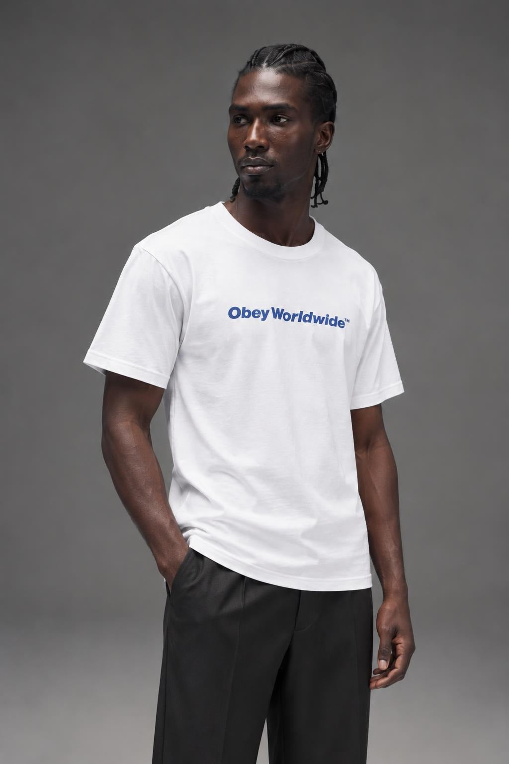 AI model photo - OBEY Worldwide Classic T-Shirt White 165262370