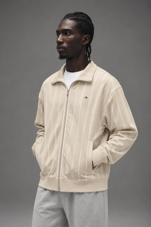 AI model photo - Tommy Hilfiger Men's TMJ RLX Pinstripe Track Jacket Classic DM16360 250