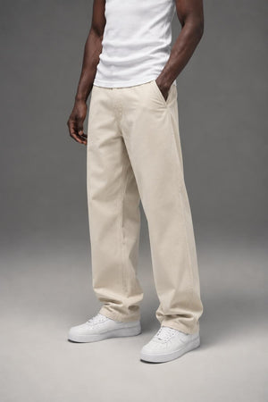 AI model photo - OBEY Bigwig Chino Pant Pigment Silver Grey 142020248 SIG