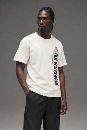 AI model photo - HUF Peak Sportif Short Sleeve Tee Unbleached TS01201