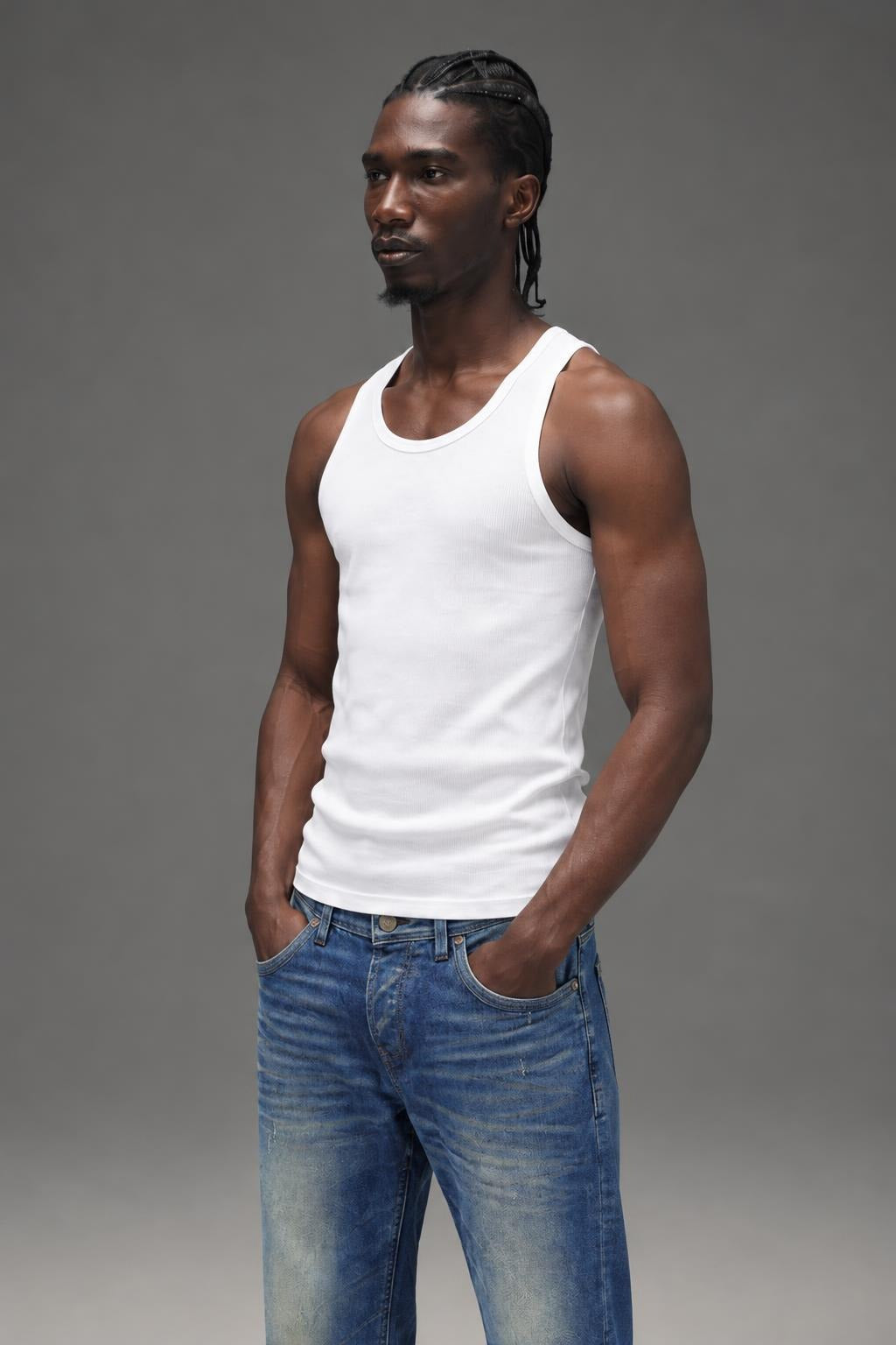 AI model photo - Tom Tailor Slim Japan Blue Denim 6203518