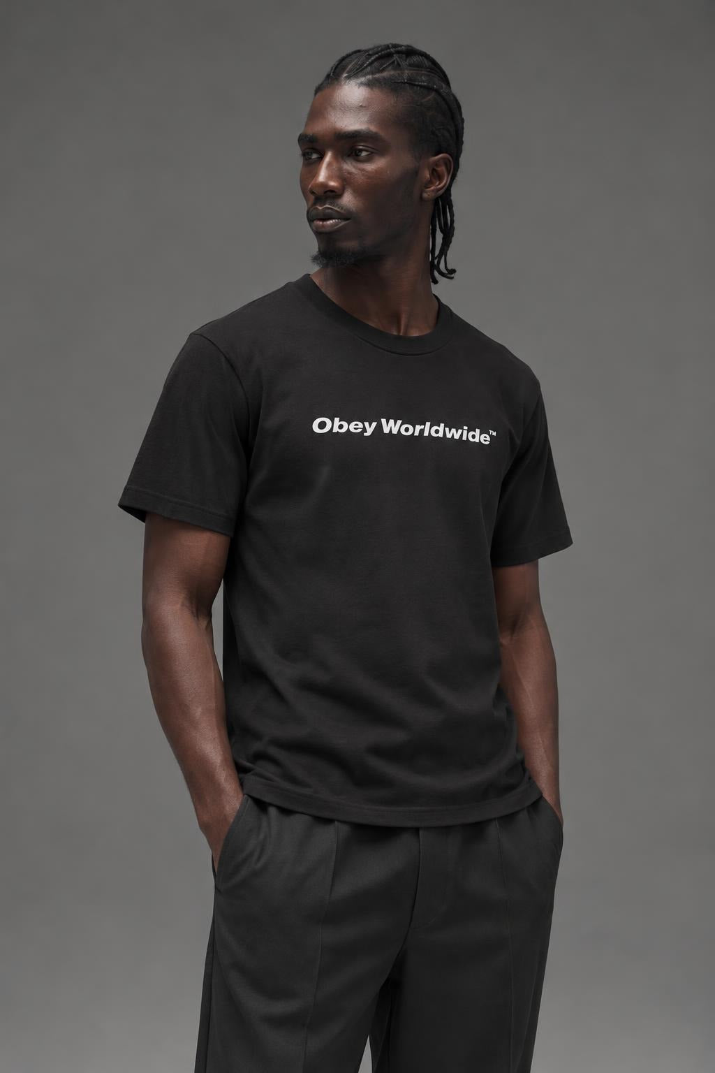 AI model photo - OBEY Worldwide Classic T-Shirt Black 165262370