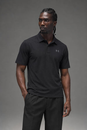 AI model photo - Under Armour Mens Playoff Golf Polo T-Shirt Black/Graphite 1253479-001