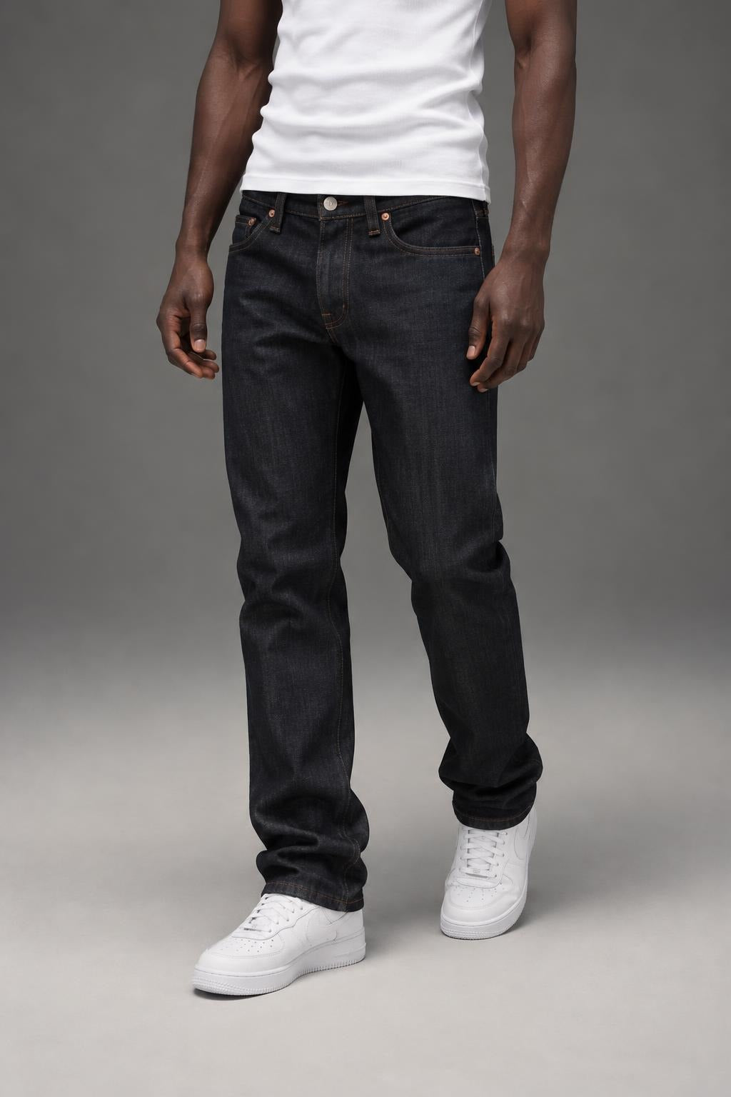 AI model photo - The Unbranded Brand UB122 Skinny Fit 11oz Stretch Selvedge UB122