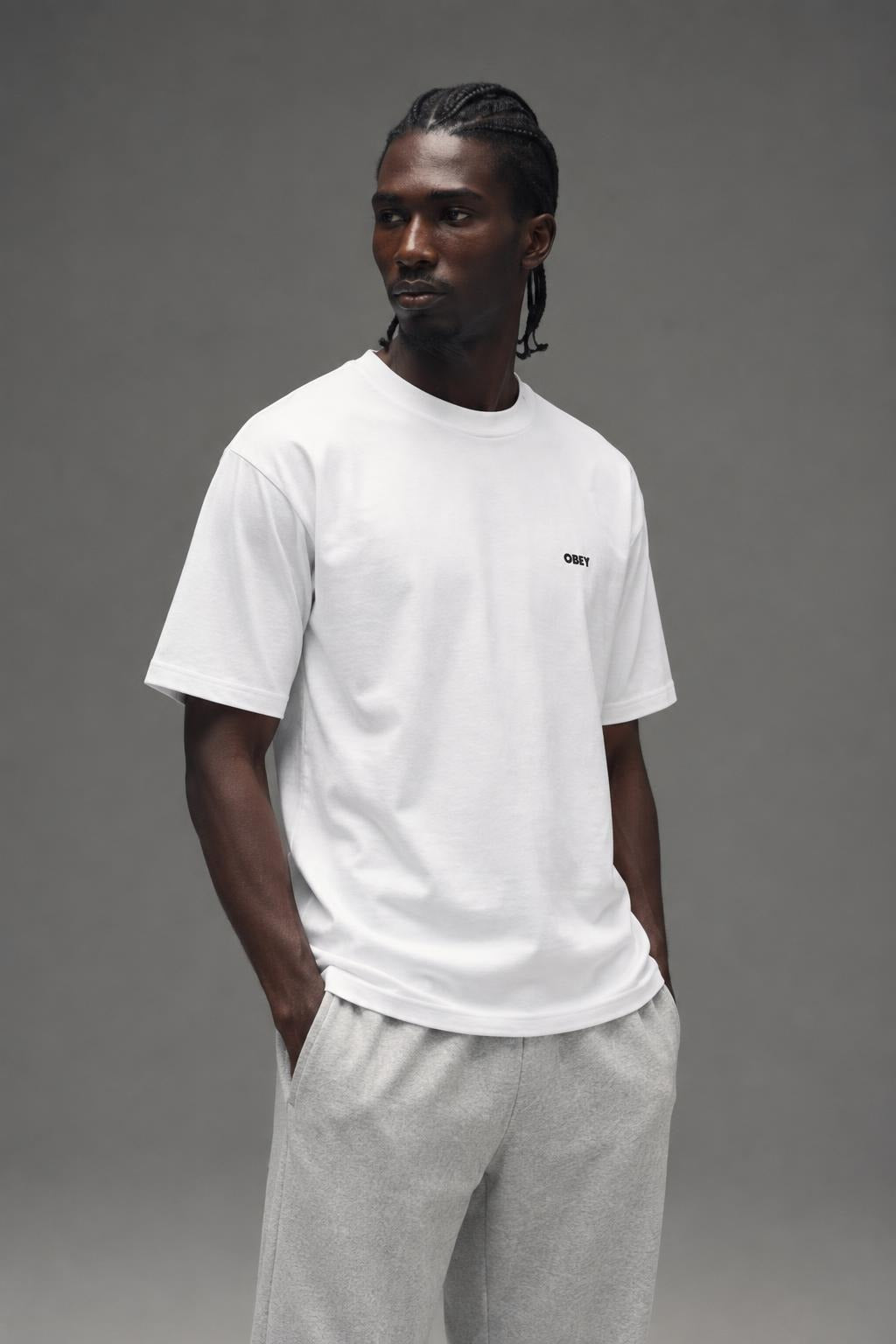 AI model photo - OBEY Target Icon T-Shirt White 165264065 WHT