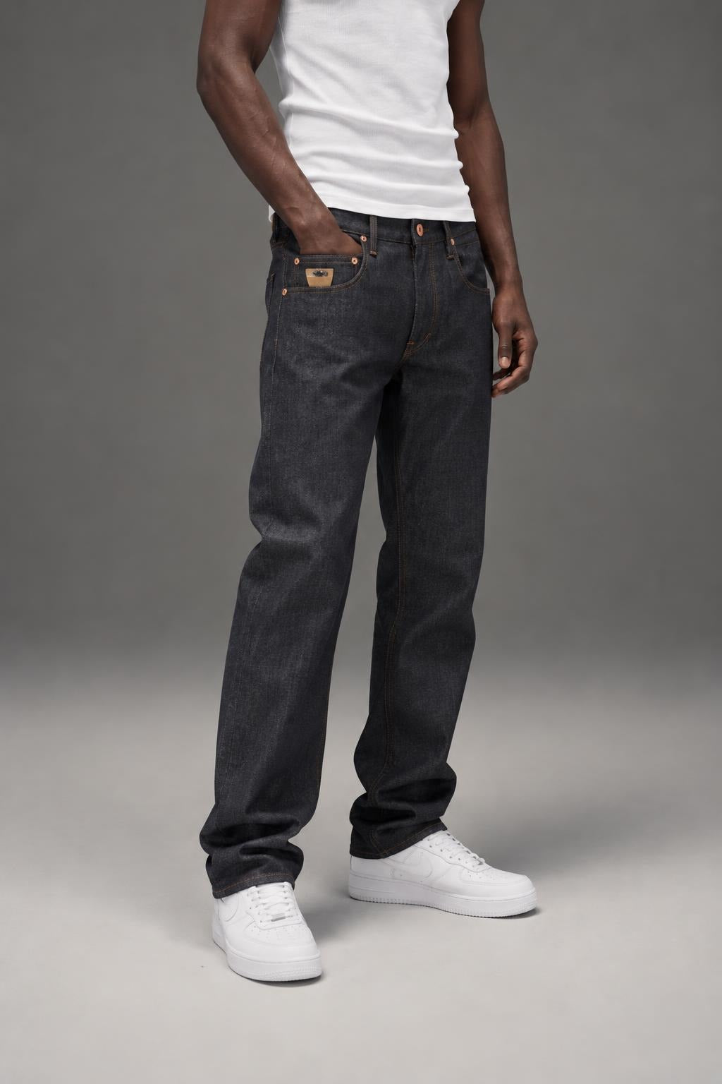 AI model photo - April77 Men's Joey Japan Raw Jeans Indigo Raw PGJJAPA