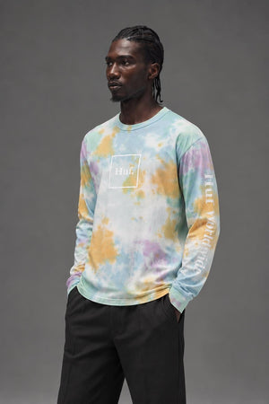 AI model photo - HUF Prism Wash Domestic Long Sleeve T-Shirt White TS01184