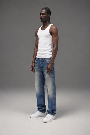 AI model photo - Tom Tailor Slim Japan Blue Denim 6203518