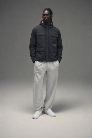 AI model photo - Deus EX Machina Dennis Transitional Jacket Anthracite DMF246608 ATH