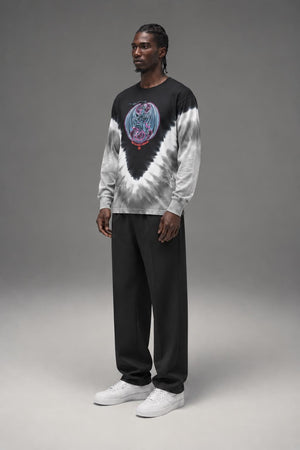 AI model photo - HUF  The Magic Dragon L/S Tee Black TS00989
