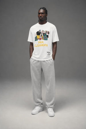 AI model photo - Von Dutch Mens Popeye Character Cleanup Organic Cotton T-Shirt Off White TM147V