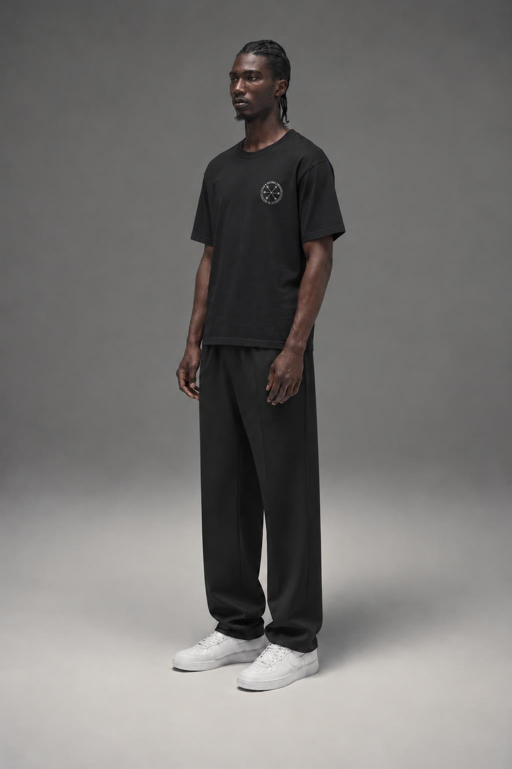 AI model photo - OBEY Doomsday Basic T-Shirt Black 163082324
