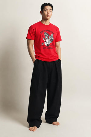 AI model photo - OBEY Burn Baby Burn Sustainable T-Shirt Red 267291976