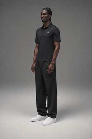 AI model photo - Under Armour Mens Playoff Golf Polo T-Shirt Black/Graphite 1253479-001