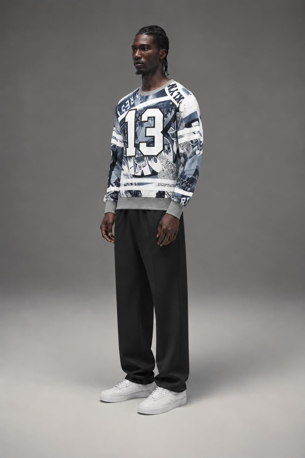AI model photo - Post Game Brooklyn Full Sub Crew Tee PG2010