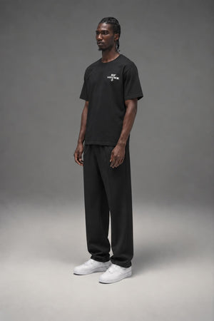 AI model photo - HUF Hoods S/S Tee Black TS01012