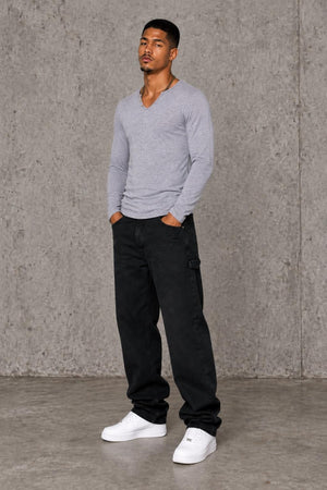AI model photo - Tom Tailor Mens Melange T-Shirt Grey T2607 103230501