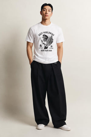 AI model photo - OBEY Burn Baby Burn Sustainable T-Shirt White 267291976