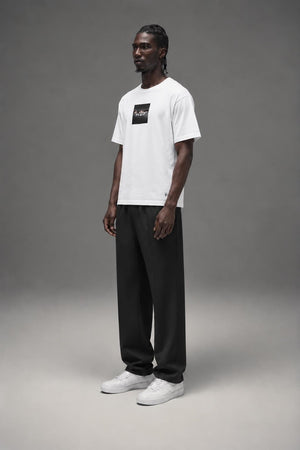 AI model photo - HUF Voyeur Logo Short Sleeve T-Shirt White TS01175