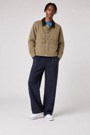 AI model photo - OBEY Caden Work Jacket Mermaid Faded Wash 121800596 MMD