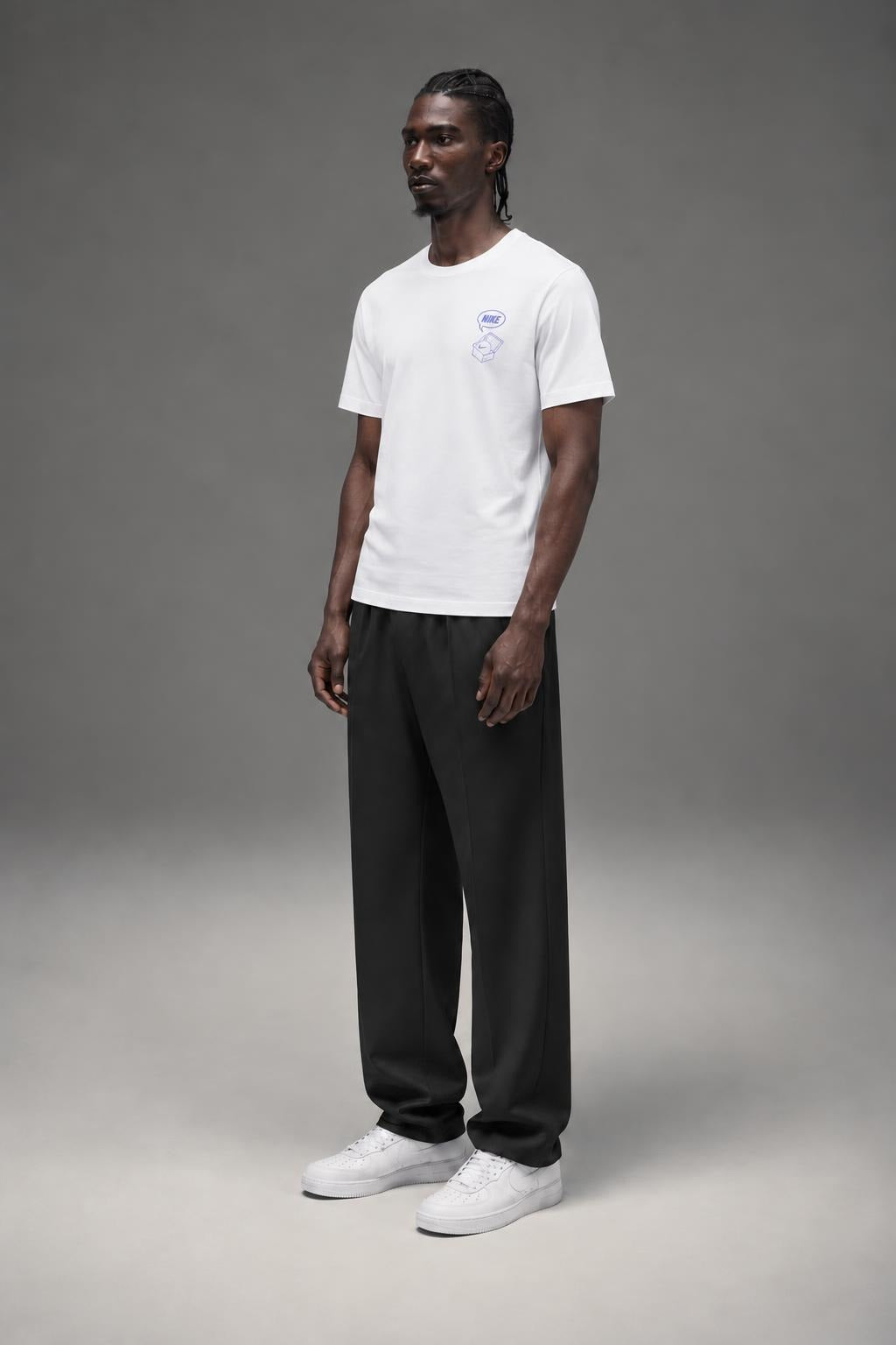 AI model photo - Nike Men's Sportswear Footwear T-Shirts White CT6868 100 N11