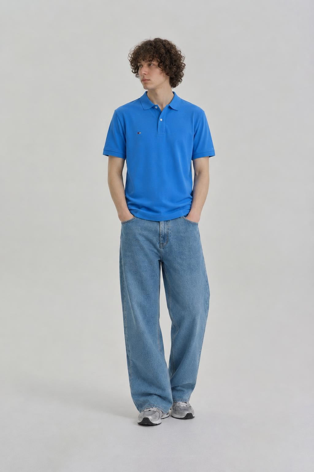 AI model photo - Tommy Hilfiger Men's Richard Short Sleeve Polo Cf Blue Blitz 78J8750 460