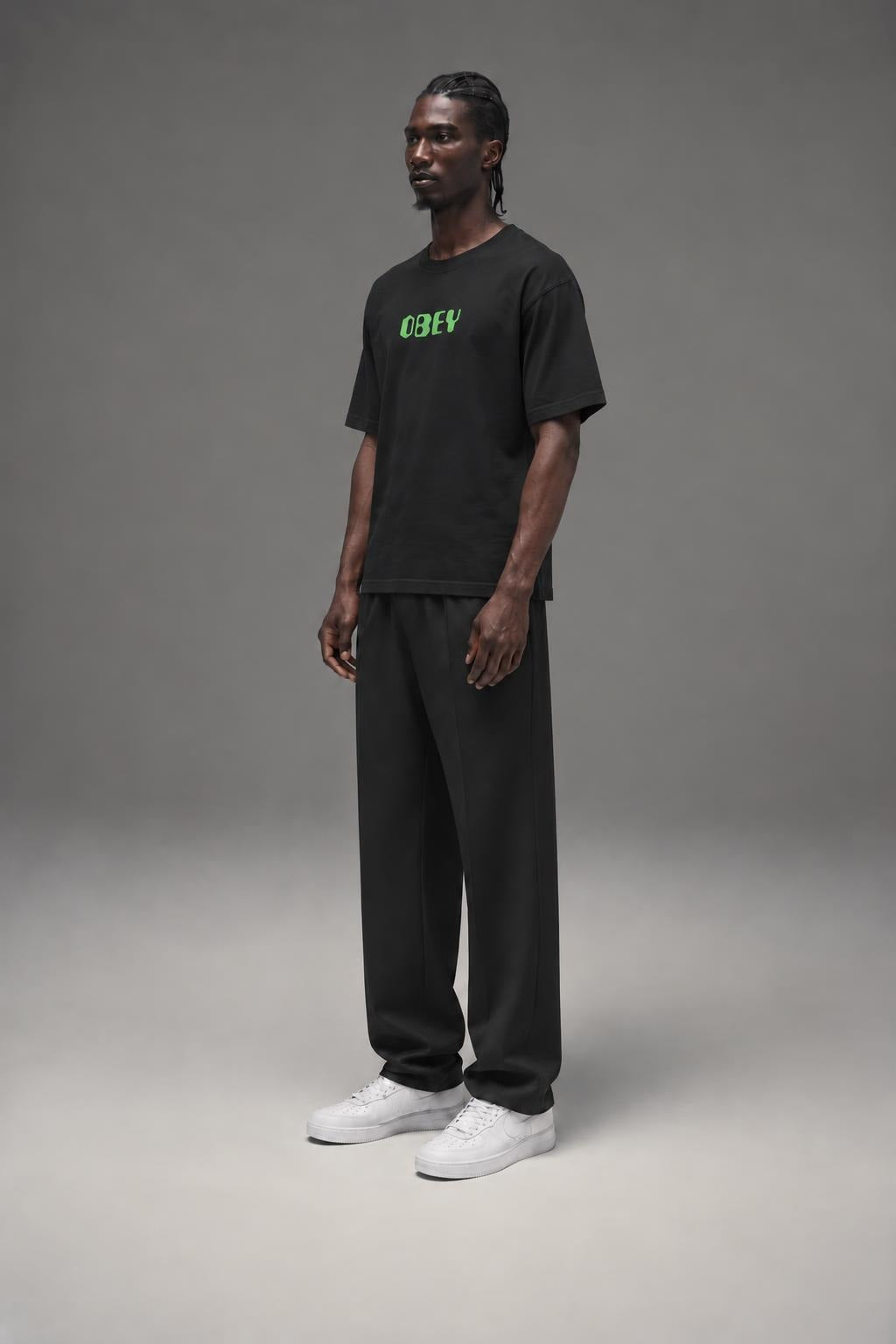 AI model photo - OBEY Mens OBEY Grafx T-Shirt Off Black 166913151