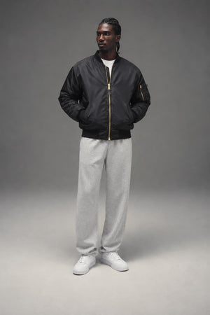 AI model photo - Rothco MA-1 Flight Jacket Black 7324 7334