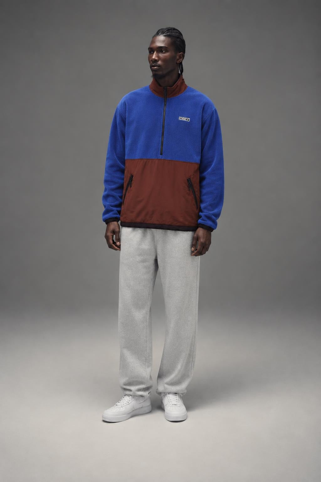 AI model photo - OBEY Gallagher Jacket BLue Multi 121800403