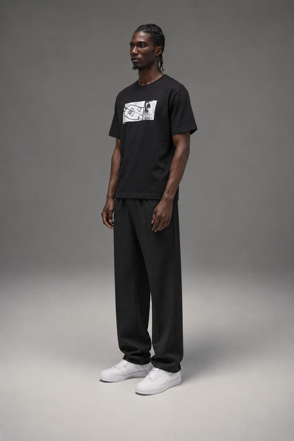 AI model photo - HUF Mason Photos T-Shirt Black TS02351 BLK