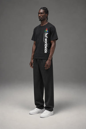 AI model photo - HUF Peak Sportif Short Sleeve Tee Black TS01201