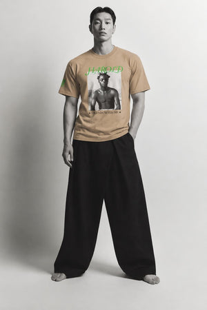 AI model photo - HUF Harold Legend S/S Tee Sand TS01373