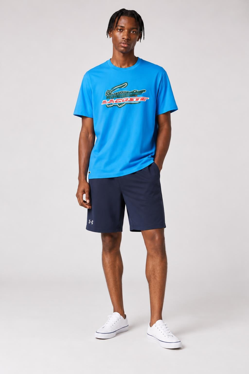 AI model photo - Under Armour Mens Raid 10 Shorts Midnight Navy/Steel 1253527-410