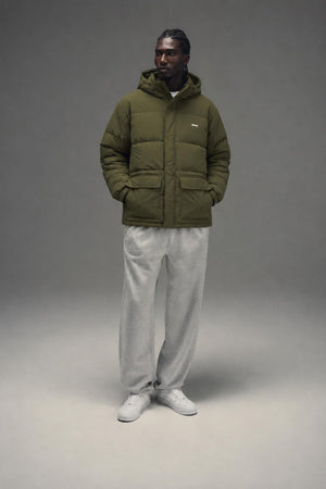 AI model photo - OBEY Brunswick Puffer Kombu Green 121800568 KBG