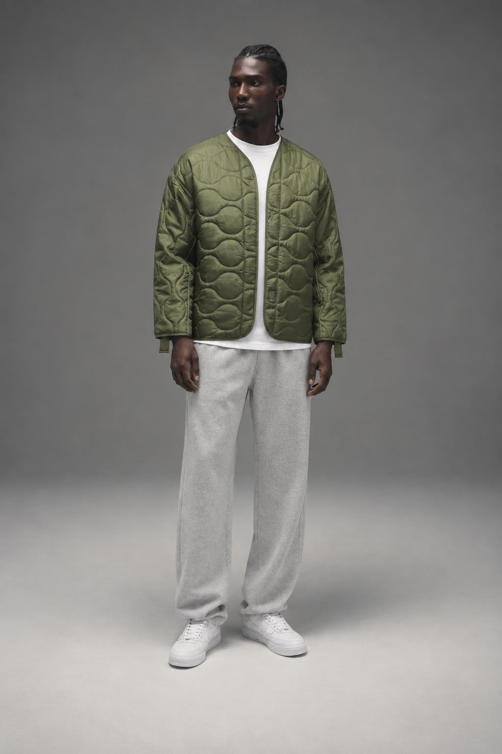AI model photo - Rothco M-65 Field Jacket Liner Olive Drab 8292