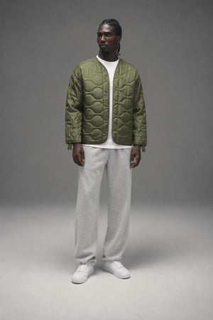 AI model photo - Rothco M-65 Field Jacket Liner Olive Drab 8292