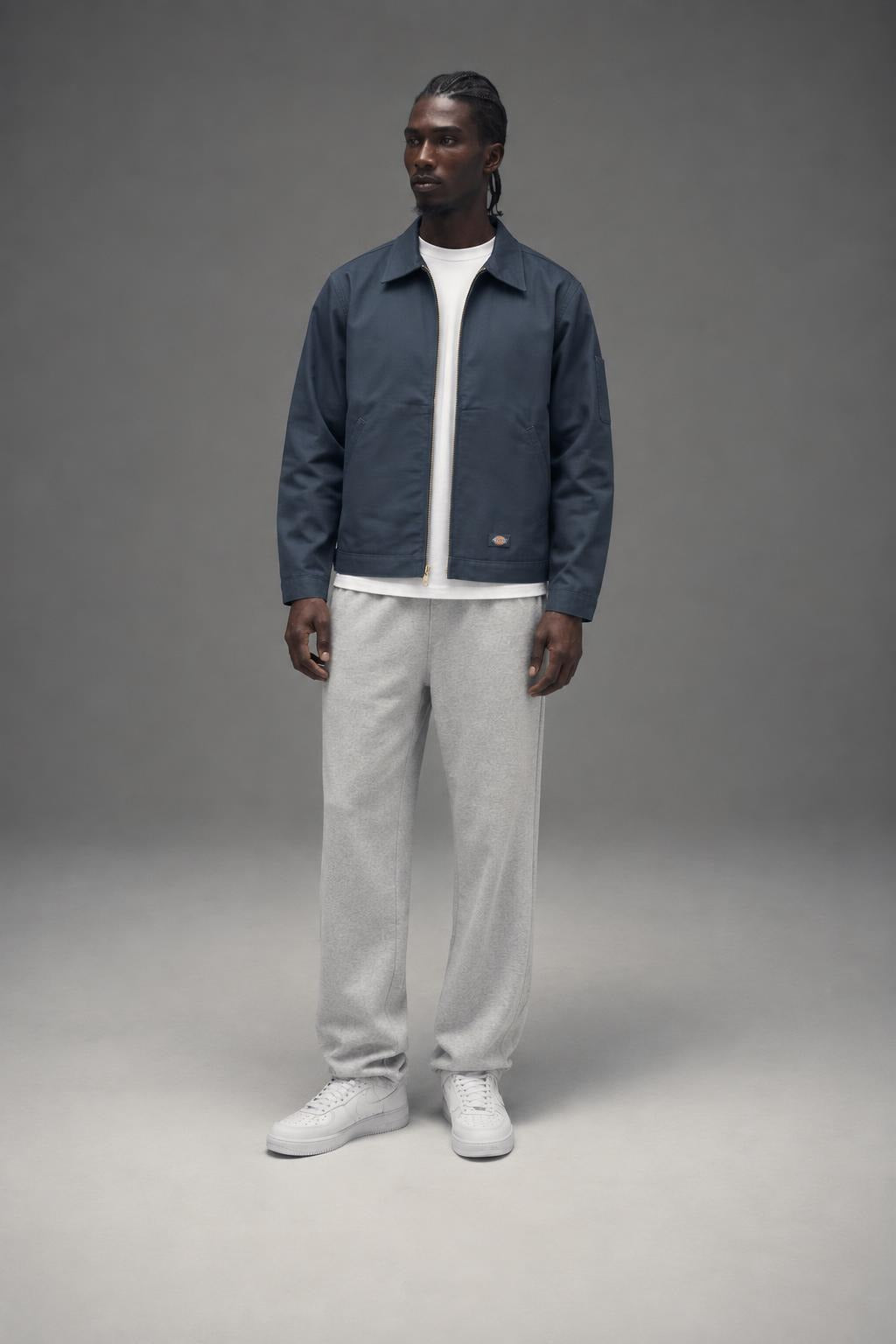 AI model photo - Dickies Mens Unlined Eisenhower Jacket Airforce Blue DJT750AF