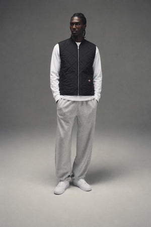 AI model photo - Dickies Men's Diamond Quilted Vest Black TE242BK
