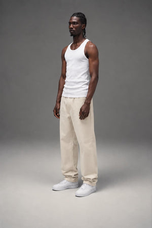 AI model photo - OBEY Bigwig Chino Pant Pigment Silver Grey 142020248 SIG