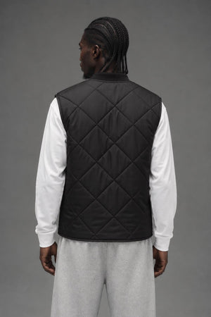 AI model photo - Dickies Men's Diamond Quilted Vest Black TE242BK