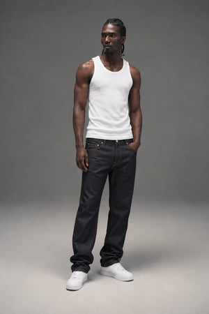 AI model photo - WESC Eddy 5-Pocket Jean Raw Clean 0005127