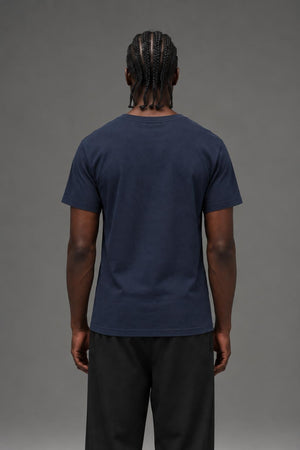 AI model photo - Champion Classic Graphic T-Shirt, Intramural Basketball Navy GT23H 586Q8B 031