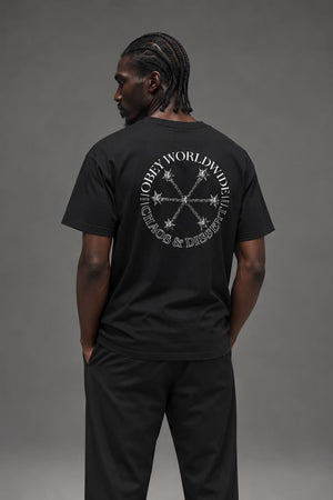 AI model photo - OBEY Doomsday Basic T-Shirt Black 163082324