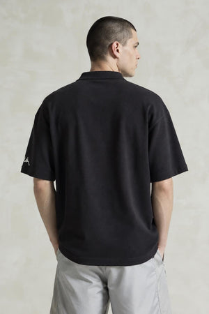 AI model photo - H&M Men's Keith Haring Printed Relaxed Fit Polo T-Shirt Black 1047104 001 H3