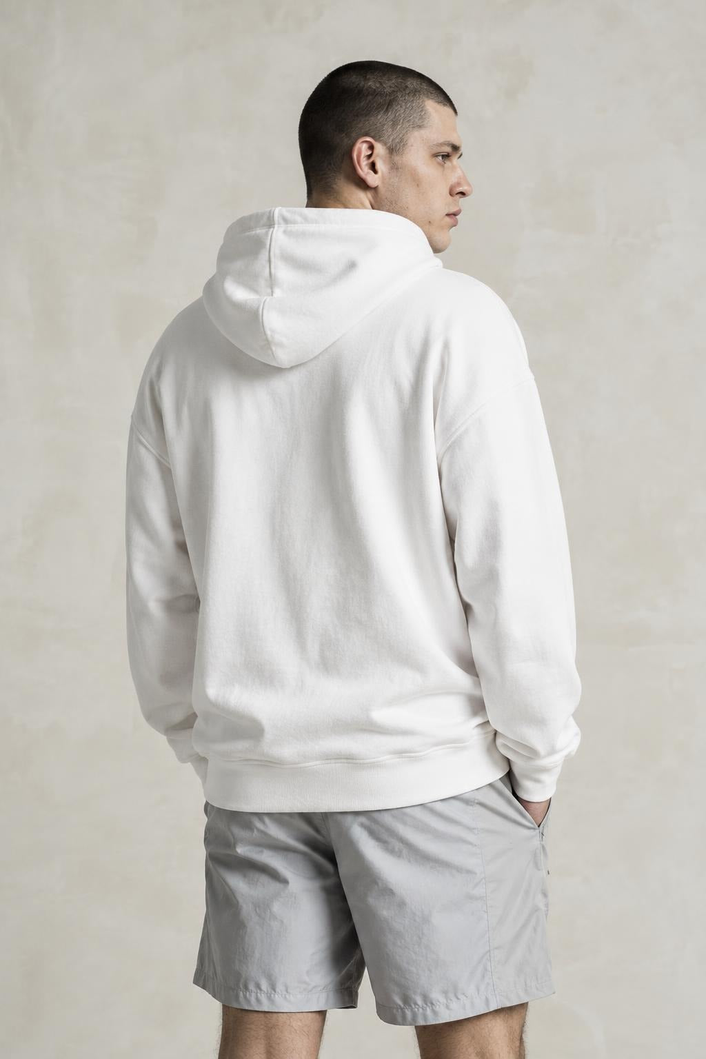 AI model photo - Von Dutch Mens Popeye Logo Cotton Fleece Hoodie Off White FM152V